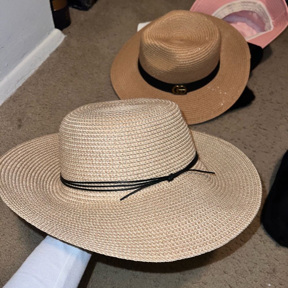 Elegant Tan Wide Brim Hat